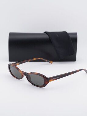 Saint Laurent SL871 SUE 004 Women Rectangle Sunglasses - Havana\Grey